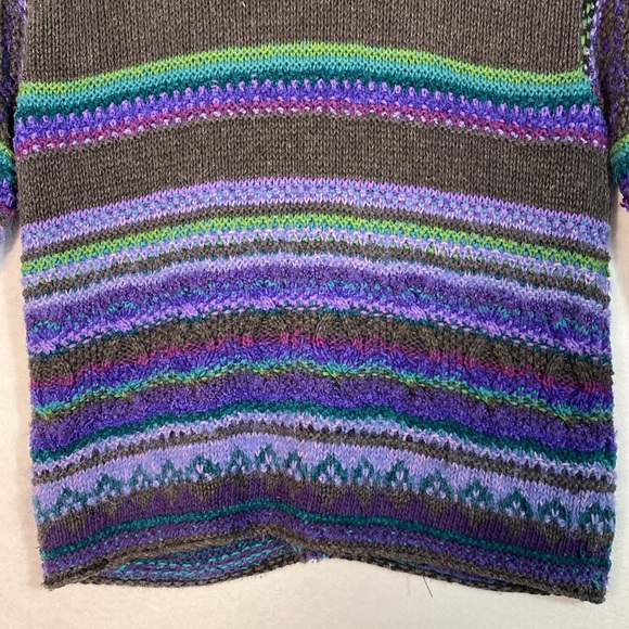 Sigrid Olsen Hand Knit Multicolor Cardigan Sweater size medium - Picture 9 of 15
